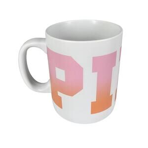 VICTORIA’S SECRET PINK MUG – LARGE 29.76 OZ – WHITE CERAMIC – GRADIENT LOGO